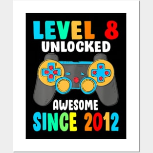 Level 8  Awesome Since 2012-8th Birthday Posters and Art